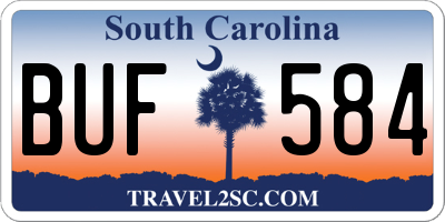 SC license plate BUF584