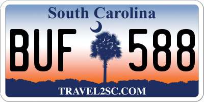 SC license plate BUF588