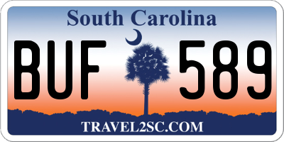 SC license plate BUF589