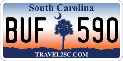 SC license plate BUF590