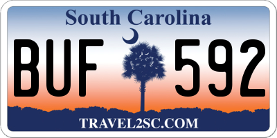 SC license plate BUF592
