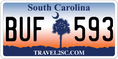 SC license plate BUF593