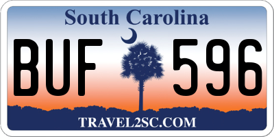 SC license plate BUF596
