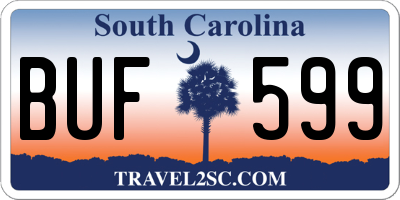 SC license plate BUF599