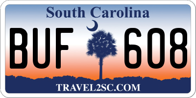 SC license plate BUF608