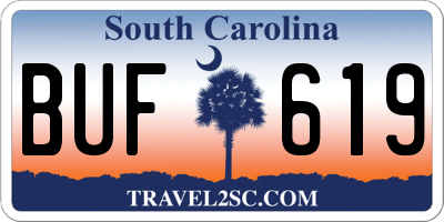 SC license plate BUF619
