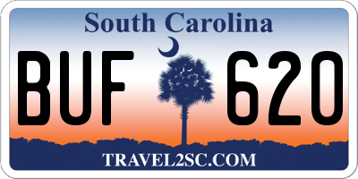 SC license plate BUF620