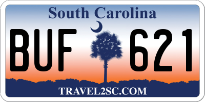 SC license plate BUF621