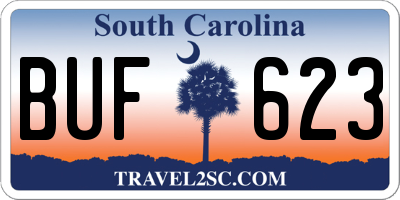 SC license plate BUF623