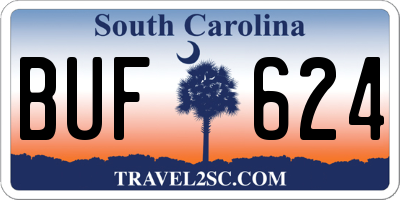 SC license plate BUF624
