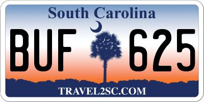 SC license plate BUF625