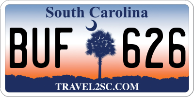 SC license plate BUF626