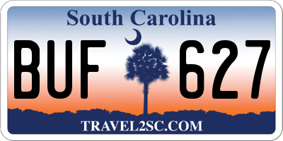 SC license plate BUF627