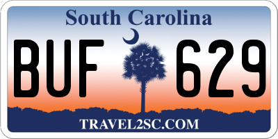 SC license plate BUF629