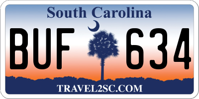 SC license plate BUF634