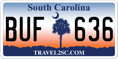 SC license plate BUF636