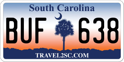 SC license plate BUF638