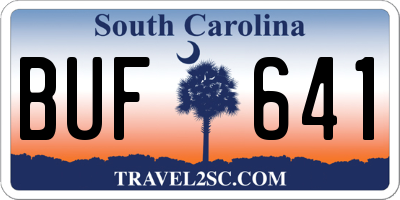 SC license plate BUF641