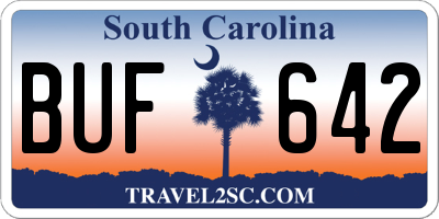 SC license plate BUF642