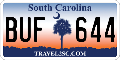 SC license plate BUF644