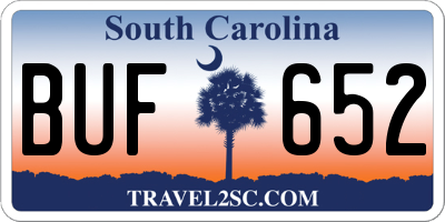 SC license plate BUF652