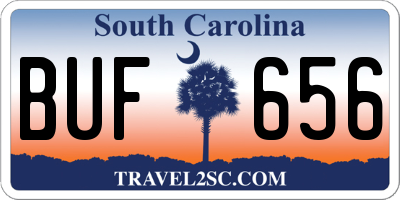 SC license plate BUF656