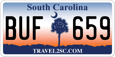 SC license plate BUF659
