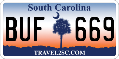 SC license plate BUF669