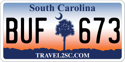 SC license plate BUF673