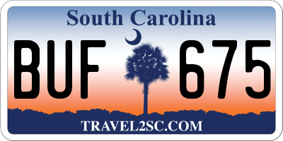 SC license plate BUF675
