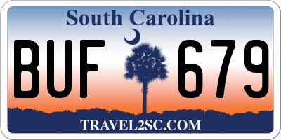 SC license plate BUF679