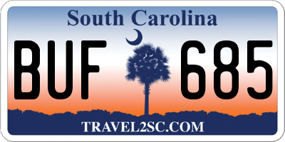 SC license plate BUF685