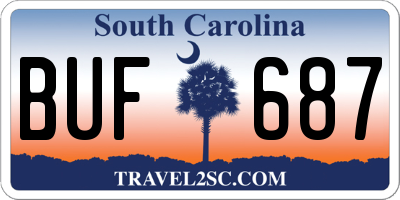 SC license plate BUF687