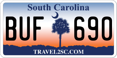 SC license plate BUF690