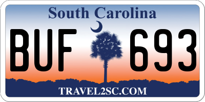 SC license plate BUF693