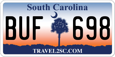 SC license plate BUF698