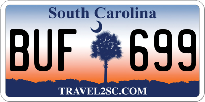 SC license plate BUF699