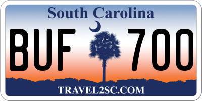 SC license plate BUF700