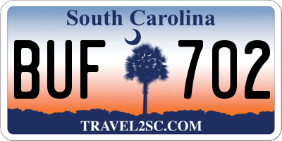 SC license plate BUF702