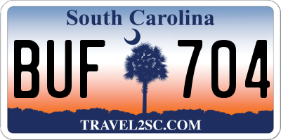 SC license plate BUF704