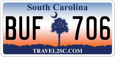 SC license plate BUF706