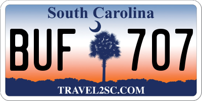 SC license plate BUF707
