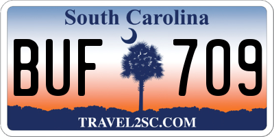 SC license plate BUF709
