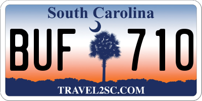 SC license plate BUF710