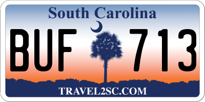 SC license plate BUF713