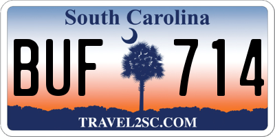 SC license plate BUF714