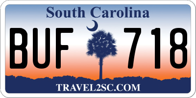 SC license plate BUF718