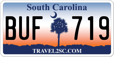 SC license plate BUF719