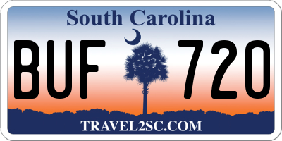 SC license plate BUF720