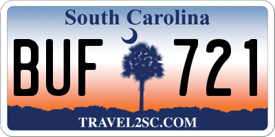 SC license plate BUF721